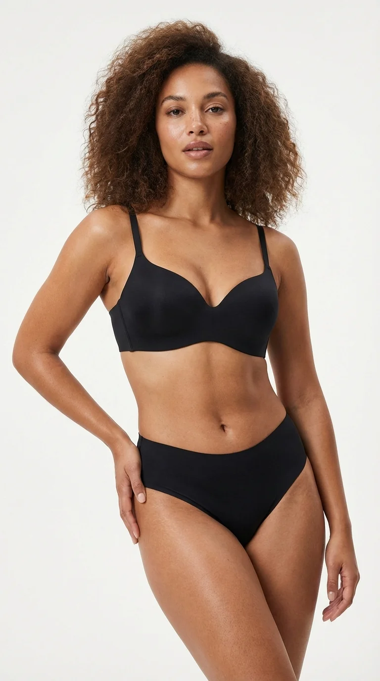 Yeni İnci Brawoow Kadın Lazer Kesim Sütyen İp Askılı Süngerli Siyah - Farklı Açı